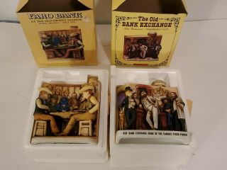1975 Haas Brothers Collectible Decanters - Faro Bank And Old Bank Exchange Rare
