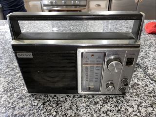 1970s Vintage Sony Solid State Am Fm Radio Icf - 7480w And