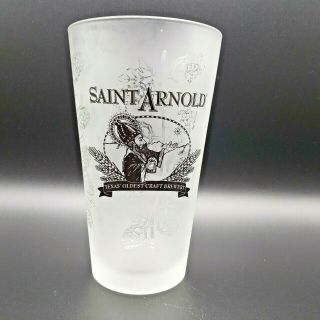Saint St Arnold Brewery Pint Glass Frosted Hops Wheat Texas Oldest Craft Brewery