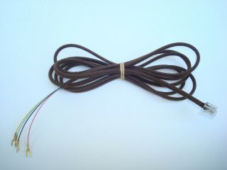 Antique Vintage Telephone Brown Modular Cloth Covered Wall Cord Bell Cord 7ft