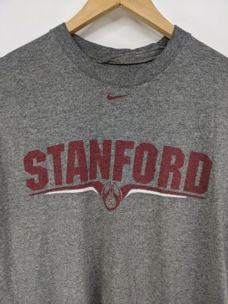 Nike Stanford Cardinal Football Shirt Men Large Gray Red Graphic Swoosh 2