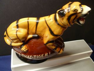 Double Springs Distillers " Hold - That - Tiger " Football Porcelain Decanter
