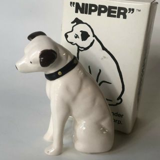 Vintage 2.  5” Ceramic Rca Victor " Nipper Dog " Figurine Sarsaparilla Deco Japan