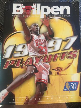 1996 - 97 Chicago Bulls Bullpen Nba Finals Official Programs Michael Jordan
