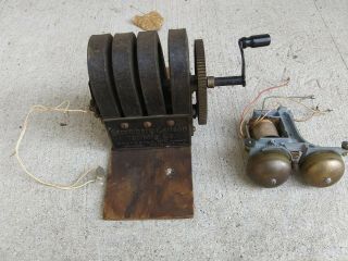 Vintage Stromberg Carlson Telephone Mfg Co Crank Magneto With Bells