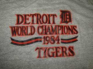 1984 DETROIT TIGERS WORLD CHAMPIONS HANES XL - 46 - 48 T TEE SHIRT 2