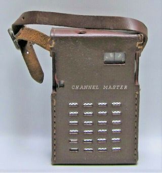 Vintage Channel Master Transistor Radio Model 6503 Black W/leather Case