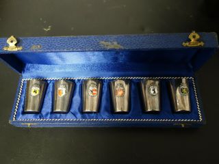 Vintage Silver Plated Shot Glasses/ German/set Of Six/ In Case