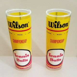 Good Set Of 2 Vintage Wilson Championship Tennis Balls Drinking Glasses