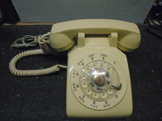 Beige Itt Bell System Western Electric Rotary Desk Phone W/ Cord Vintage