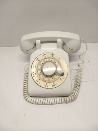 Vintage Rotary Dial Desk Phone Telephone Bell System White