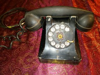Vintage Antique Bell System Western Electric 302 Black F1 Rotary Telephone