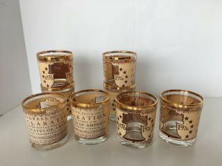 Bicentennial 1776 - 1976 Liberty Bell Cocktail Glasses 8oz - Set Of 8 2069