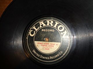 Rare 1906 Clarion 1 - Sided 78/mr.  &mrs.  Cal Stewart&co. ,  Columbia Quartette
