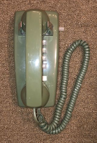 Vintage Avacado Green Push Button Wall Phone Western Bell System Telephone