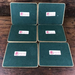SET OF 6 VINTAGE LADY CLARE DRINKS COASTERS FOX HUNTING MADE IN ENGLAND BOXED 3