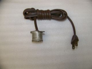 Oem Zenith 1940s - 1950s Ac Power Cord W/ Round 2 Prong Metal Case Female End