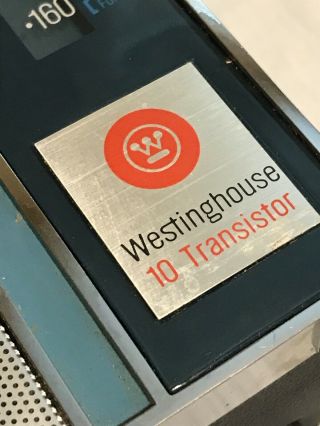Westinghouse 10 TRANSISTOR AM/FM RADIO “WORKS” Model RG13S68A Blue/Chrome 3