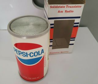 Nos Pepsi Cola Soda Can Novelty Transitor Am Radio W/ Orig Box &