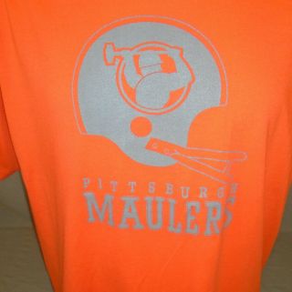 Pittsburgh Maulers USFL Football Men ' s XL Orange T - Shirt Size Extra Large XL 2