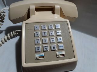 Vintage At&t 2500 Beige Push Button Desk Phone 1980 1990s Landline Programmable