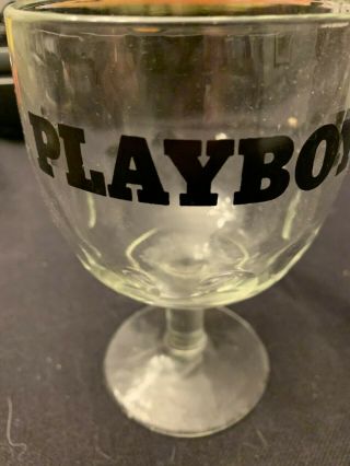 Vintage Playboy Glass Drinking Dimpled Goblet Set Of Two 6 "