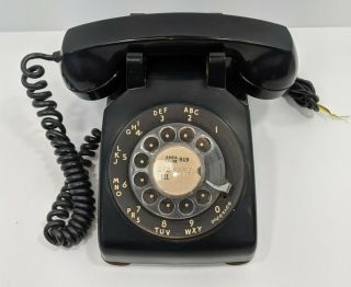 Vintage - Western Electric Rotary Desk Phone Made In Usa Black - 1980 