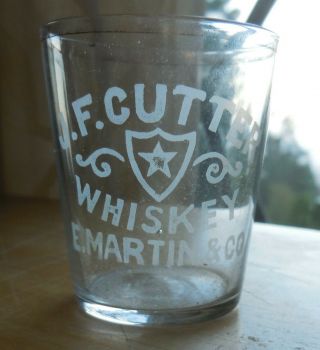 Western Whiskey Shot Glass J.  F.  Cutter E.  Martin & Co.  San Francisco