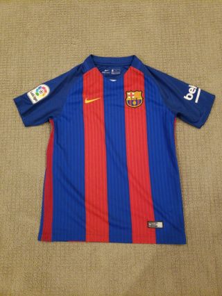 Nike Dri Fit Fc Barcelona Home Jersey Fcb Unicef Soccer Futbol Youth M Messi
