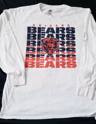 Chicago Bears Long Sleeve Shirt White Men’s Size Xl