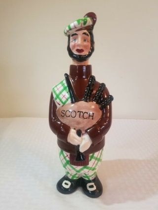 Vintage " Member Of The Bar " Scotsman Scotch Decanter By Swank 12” Tall Label