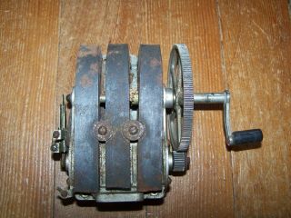 Antique Wall Mount Hand Crank Telephone 3 Bar Magneto W/handle