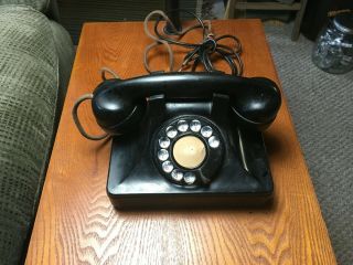 Vintage 1940`s Black Rotary Dial Telephone By North Electric Mfg.  Galion Ohio