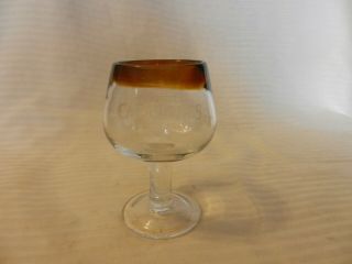 Tequila Cazadores 100 De Agave Logo Double Shot Glass Snifters Brown & Clear