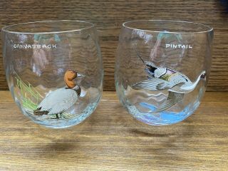 Ned Smith Glasses Set Of 2 Signed Pintail And Canvasback Vintage.  Cond