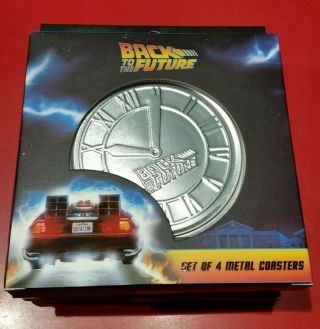 Back To The Future Set Of Four Metal Coasters