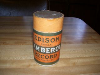 Antique Edison Special Amberol Cylinder Record D14 In Orange Case Rare