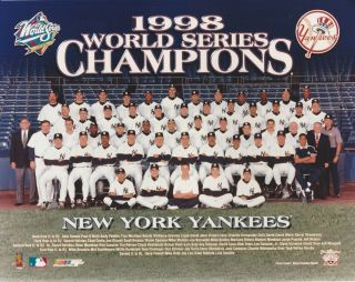 1998 Ny Yankees 8x10 World Series Champions Team License Photo File