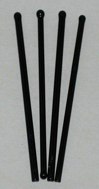 Vintage Barware Set Of 4 Black Glass Swizzle Sticks Or Cocktail Stirrers
