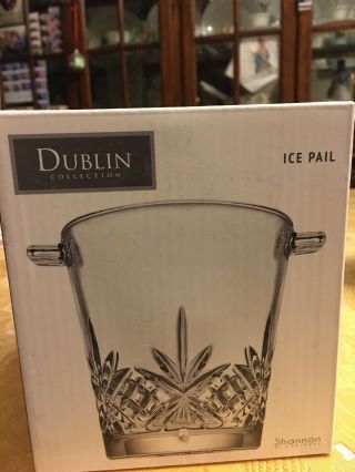 Shannon Crystal Ice Bucket With Handles Dublin 4 - 5/8 " Diameter 25214 Bnib