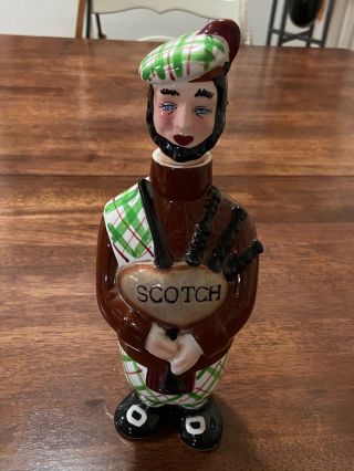 Vintage Scotsman Bagpipe Member Of The Bar Scotch Decanter 1960’s