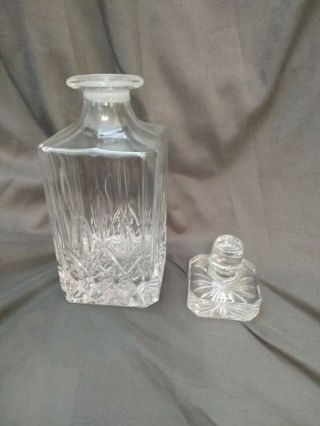 Square Vintage Crystal Glass Decanter Liquor Wine Bottle With Stopper