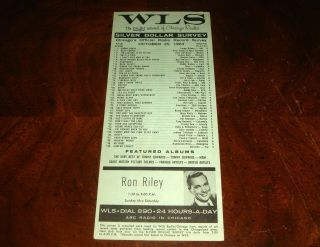 Rare October 25,  1963 Wls 890 Silver Dollar Survey Chicago Radio Record Chart