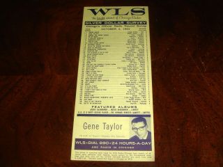 Rare October 4,  1963 Wls 890 Silver Dollar Survey Chicago Radio Record Chart