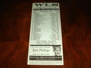 Rare November 8,  1963 Wls 890 Silver Dollar Survey Chicago Radio Record Chart