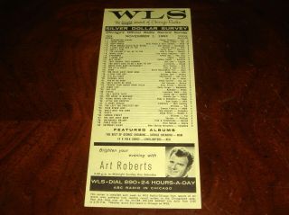Rare November 1,  1963 Wls 890 Silver Dollar Survey Chicago Radio Record Chart