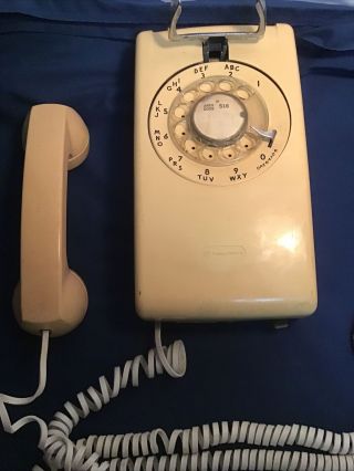 Vintage Cream Western Electric Bell System 554 Rotary Wall Phone Telephone