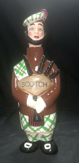 Vintage " Member Of The Bar " Scotsman Scotch Decanter By Swank 12” Tall Label