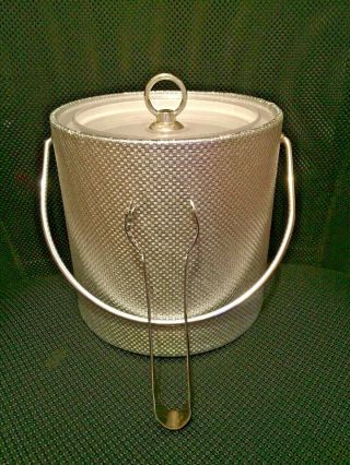 Vintage Kraftware Ice Bucket Insulated With Lid Handle Ice Tongs Barware Kitchen
