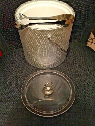 Vintage KRAFTWARE Ice Bucket Insulated with Lid Handle Ice Tongs Barware Kitchen 2